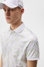 Tour Tech Print Polo White Sphere Dot Men J.Lindeberg Clothing 66XF248 - Image 3