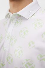 Tour Tech Print Polo White Sphere Dot Men J.Lindeberg Clothing 66XF248 - Image 4