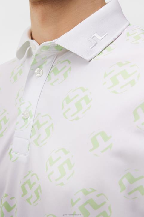 Tour Tech Print Polo White Sphere Dot Men J.Lindeberg Clothing 66XF248 - Image 4