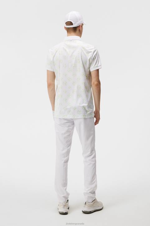 Tour Tech Print Polo White Sphere Dot Men J.Lindeberg Clothing 66XF248 - Image 1