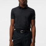 Tour Tech Regular Fit Golf Polo Black Men J.Lindeberg Clothing 66XF346