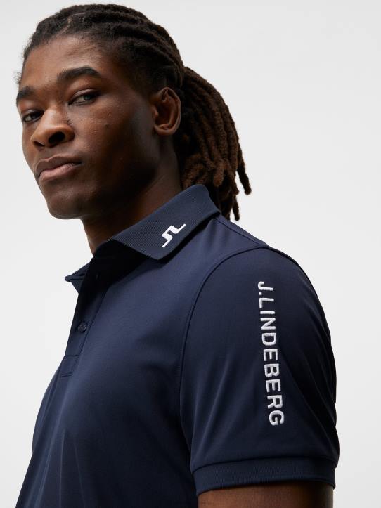 Tour Tech Regular Fit Golf Polo Navy Men J.Lindeberg Clothing 66XF347 - Image 4