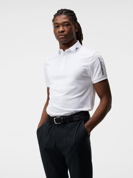 Tour Tech Regular Fit Golf Polo White Men J.Lindeberg Clothing 66XF345 - Image 1
