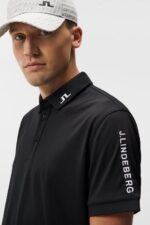 Tour Tech Slim Polo Black Men J.Lindeberg Clothing 66XF94 - Image 3