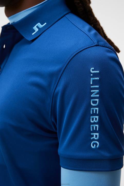 Tour Tech Slim Polo Estate Blue Men J.Lindeberg Clothing 66XF87 - Image 4