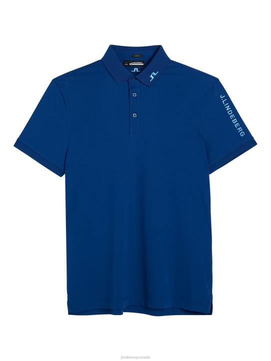 Tour Tech Slim Polo Estate Blue Men J.Lindeberg Clothing 66XF87 - Image 5