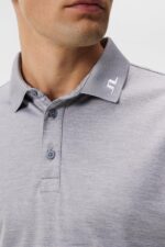 Tour Tech Slim Polo Grey Melange Men J.Lindeberg Clothing 66XF93 - Image 4