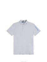 Tour Tech Slim Polo Light Grey Melange Men J.Lindeberg Clothing 66XF241 - Image 4