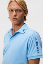 Tour Tech Slim Polo Little Boy Blue Men J.Lindeberg Clothing 66XF90 - Image 3