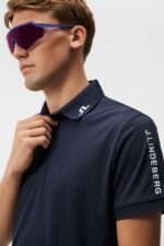 Tour Tech Slim Polo Navy Men J.Lindeberg Clothing 66XF92 - Image 4