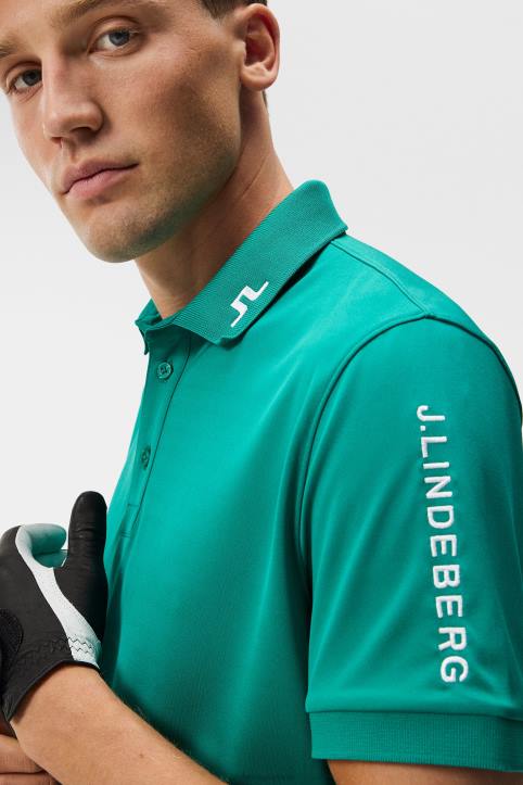 Tour Tech Slim Polo Proud Peacock Men J.Lindeberg Clothing 66XF89 - Image 4