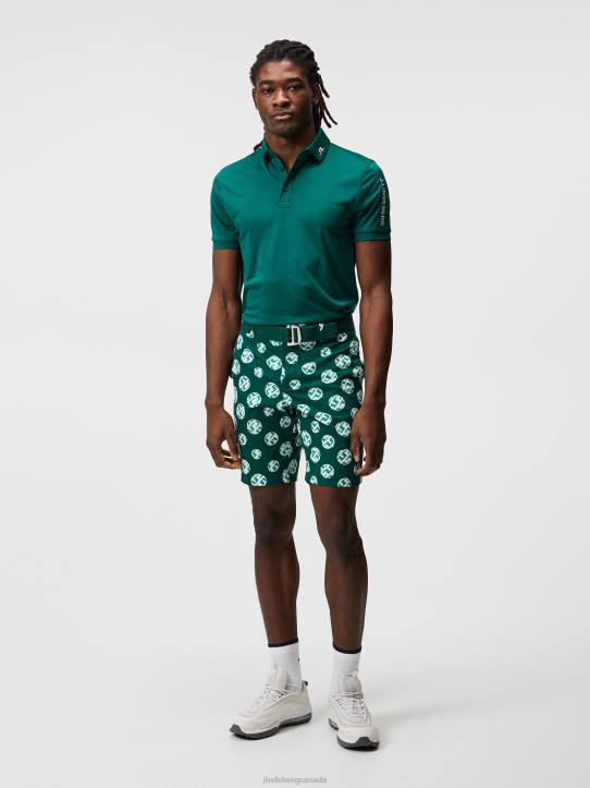 Tour Tech Slim Polo Rain Forest Melange Men J.Lindeberg Clothing 66XF234 - Image 2