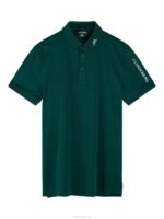 Tour Tech Slim Polo Rain Forest Melange Men J.Lindeberg Clothing 66XF234 - Image 4