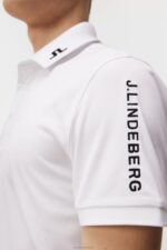 Tour Tech Slim Polo White Men J.Lindeberg Clothing 66XF235 - Image 4