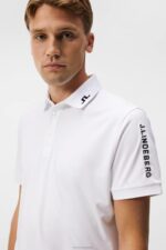 Tour Tech Slim Polo White Men J.Lindeberg Clothing 66XF91 - Image 3