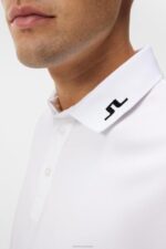 Tour Tech Slim Polo White Men J.Lindeberg Clothing 66XF91 - Image 4