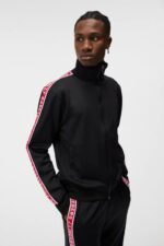 Travis Track Jacket Black Men J.Lindeberg Clothing 66XF1019