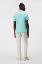 Troy Polo Aqua Splash Men J.Lindeberg Clothing 66XF939