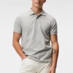 Troy Polo Light Grey Melange Men J.Lindeberg Clothing 66XF963