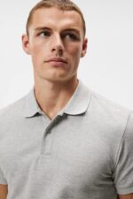 Troy Polo Light Grey Melange Men J.Lindeberg Clothing 66XF963 - Image 4