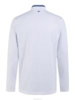 Tyson Long-Sleeve Polo White Men J.Lindeberg Clothing 66XF335 - Image 2
