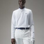 Tyson Long-Sleeve Polo White Men J.Lindeberg Clothing 66XF335
