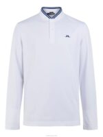 Tyson Long-Sleeve Polo White Men J.Lindeberg Clothing 66XF335 - Image 3