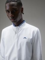 Tyson Long-Sleeve Polo White Men J.Lindeberg Clothing 66XF335 - Image 6