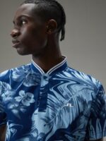 Tyson Print Polo Hibiscus Blue Men J.Lindeberg Clothing 66XF339 - Image 2