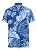 Tyson Print Polo Hibiscus Blue Men J.Lindeberg Clothing 66XF339 - Image 4