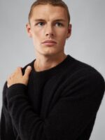 Vance Mohair Blend Sweater Black Men J.Lindeberg Clothing 66XF2296 - Image 4