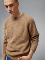 Vance Mohair Blend Sweater Tiger Brown Men J.Lindeberg Clothing 66XF2295 - Image 4
