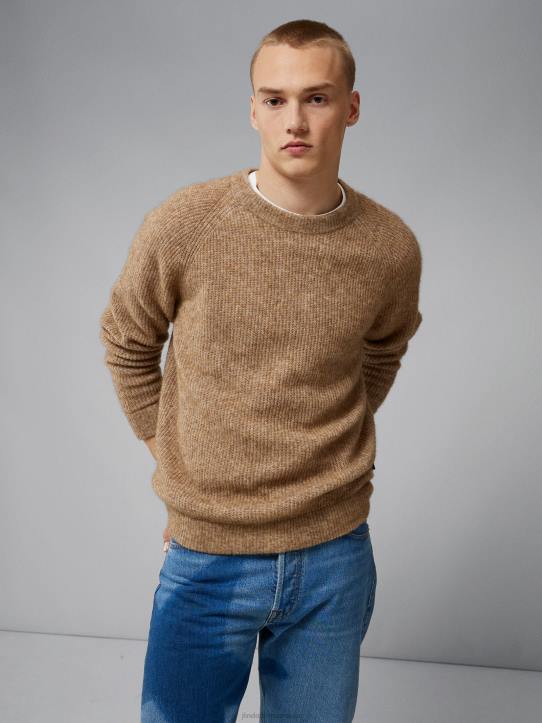 Vance Mohair Blend Sweater Tiger Brown Men J.Lindeberg Clothing 66XF2295 - Image 1