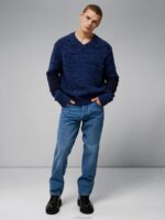 Varick Chunky Marl Sweater Nautical Blue Men J.Lindeberg Clothing 66XF2300 - Image 2