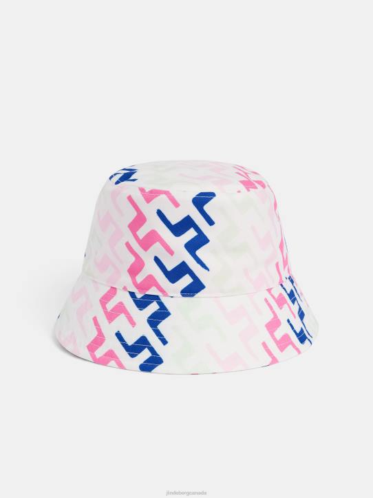 Wave Print Bucket Hat Pink Painted Bridge Women J.Lindeberg Accessory 66XF1976 - Image 1