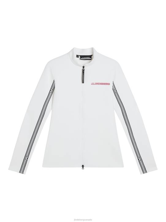 Wildcat Full Zip Mid Layer White Women J.Lindeberg Clothing 66XF1782 - Image 1