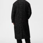 Willy Herringbone Coat Black Melange Men J.Lindeberg Clothing 66XF911