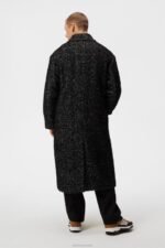Willy Herringbone Coat Black Melange Men J.Lindeberg Clothing 66XF911