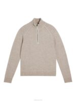Wilton Half Zip Sweater Oyster Gray Men J.Lindeberg Clothing 66XF1000 - Image 6