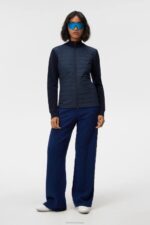 Wren Knitted Hybrid Jacket Navy Women J.Lindeberg Clothing 66XF1807 - Image 3