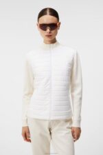 Wren Knitted Hybrid Jacket White Women J.Lindeberg Clothing 66XF1806