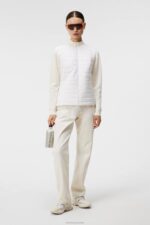 Wren Knitted Hybrid Jacket White Women J.Lindeberg Clothing 66XF1806 - Image 3