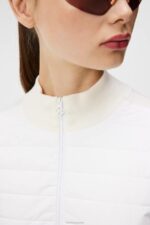 Wren Knitted Hybrid Jacket White Women J.Lindeberg Clothing 66XF1806 - Image 5