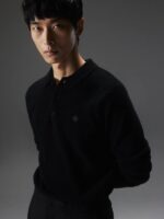 Yann Merino Polo Sweater Black Men J.Lindeberg Clothing 66XF2280 - Image 3