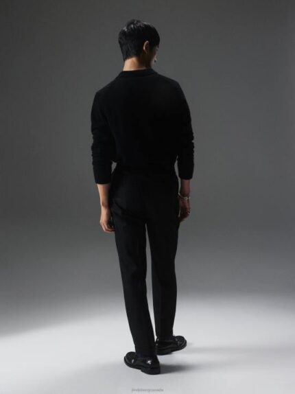 Yann Merino Polo Sweater Black Men J.Lindeberg Clothing 66XF2280
