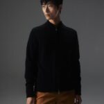 Yousin Merino Zip Sweater Black Men J.Lindeberg Clothing 66XF2277