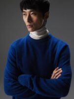 Yuri Merino Sweater Navy Peony Men J.Lindeberg Clothing 66XF2281 - Image 3