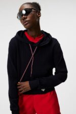 Zania Knitted Hoodie Navy Women J.Lindeberg Clothing 66XF1833 - Image 3