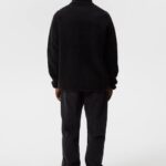 Zeke Pile Mid Layer Black Men J.Lindeberg Clothing 66XF501
