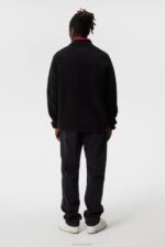Zeke Pile Mid Layer Black Men J.Lindeberg Clothing 66XF501